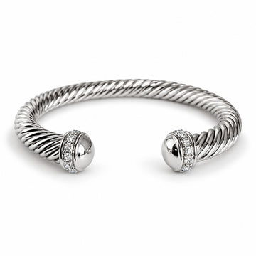 Silver Large Statement Bangle Bracelet - view 4