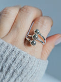 Sterling Silver 925 Multi Row Sphere Beaded Ring - view 2