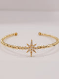 Starburst Gold Plated Bangle Charm - view 3