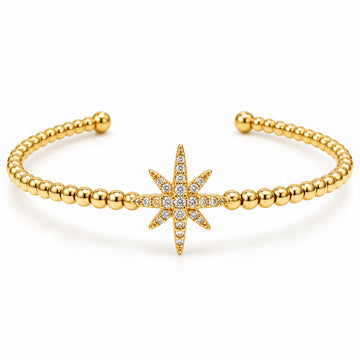 Starburst Gold Plated Bangle Charm - view 3