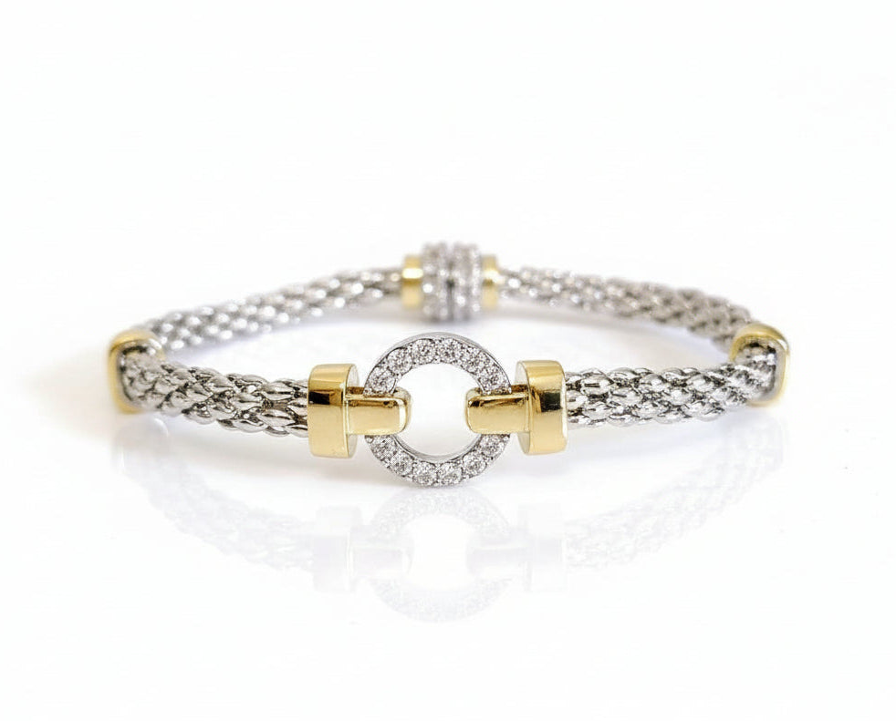 Statement Halo Two Tone O Bracelet