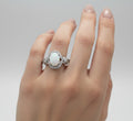 Sterling Silver 925 Halo White Opal Ring - view 2
