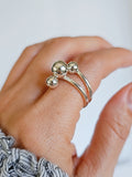 Sterling Silver Multi Row Sphere Ring - view 4