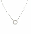 Sterling Silver Halo Pendant Necklace
