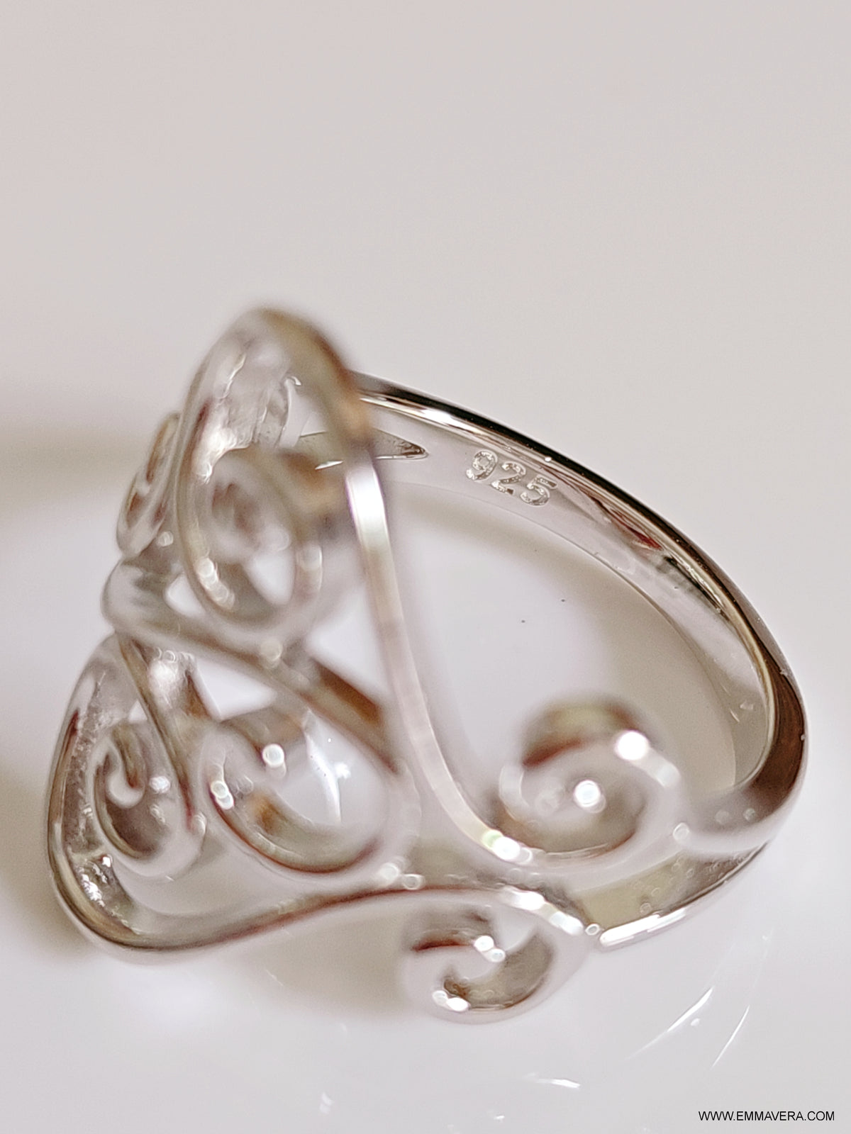 Sterling Silver 925 Bold Filigree Ring - view 5