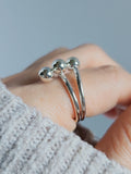 Sterling Silver 925 Multi Row Sphere Beaded Ring - view 4