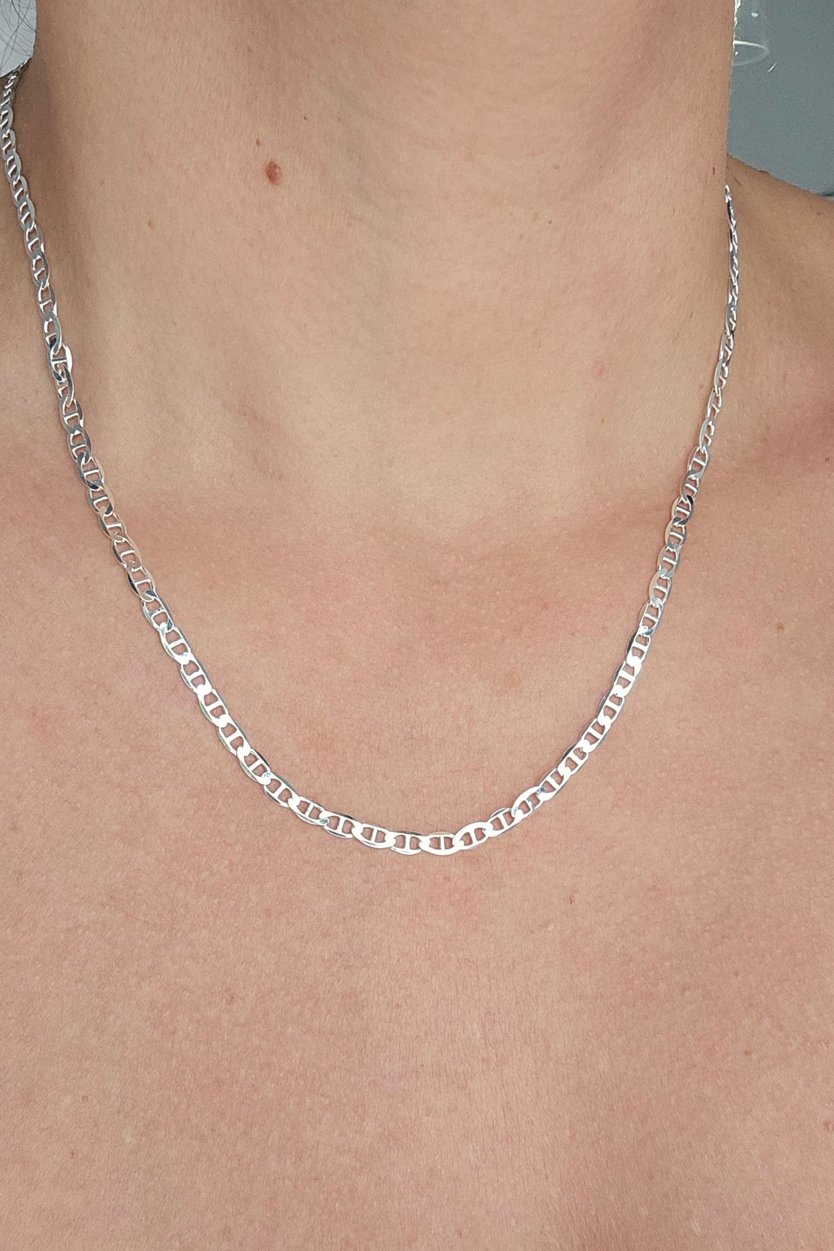 Sterling Silver 925 Flat Marina Bracelet, Anklet, Necklace Chain - view 9