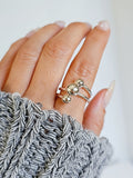 Sterling Silver Multi Row Sphere Ring - view 9