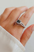 Sterling Silver Princess Cut Sapphire ring - view 4