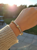 Silver Cross Cable Bangle Bracelet - view 4