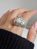 Sterling Silver Electroform Dome Wide Chunky Ring - view 3