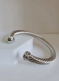 Silver Large Statement Bangle Bracelet - view 7