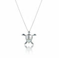 Sterling Silver Mother of Pearl Sea Turtle Pendant Necklace