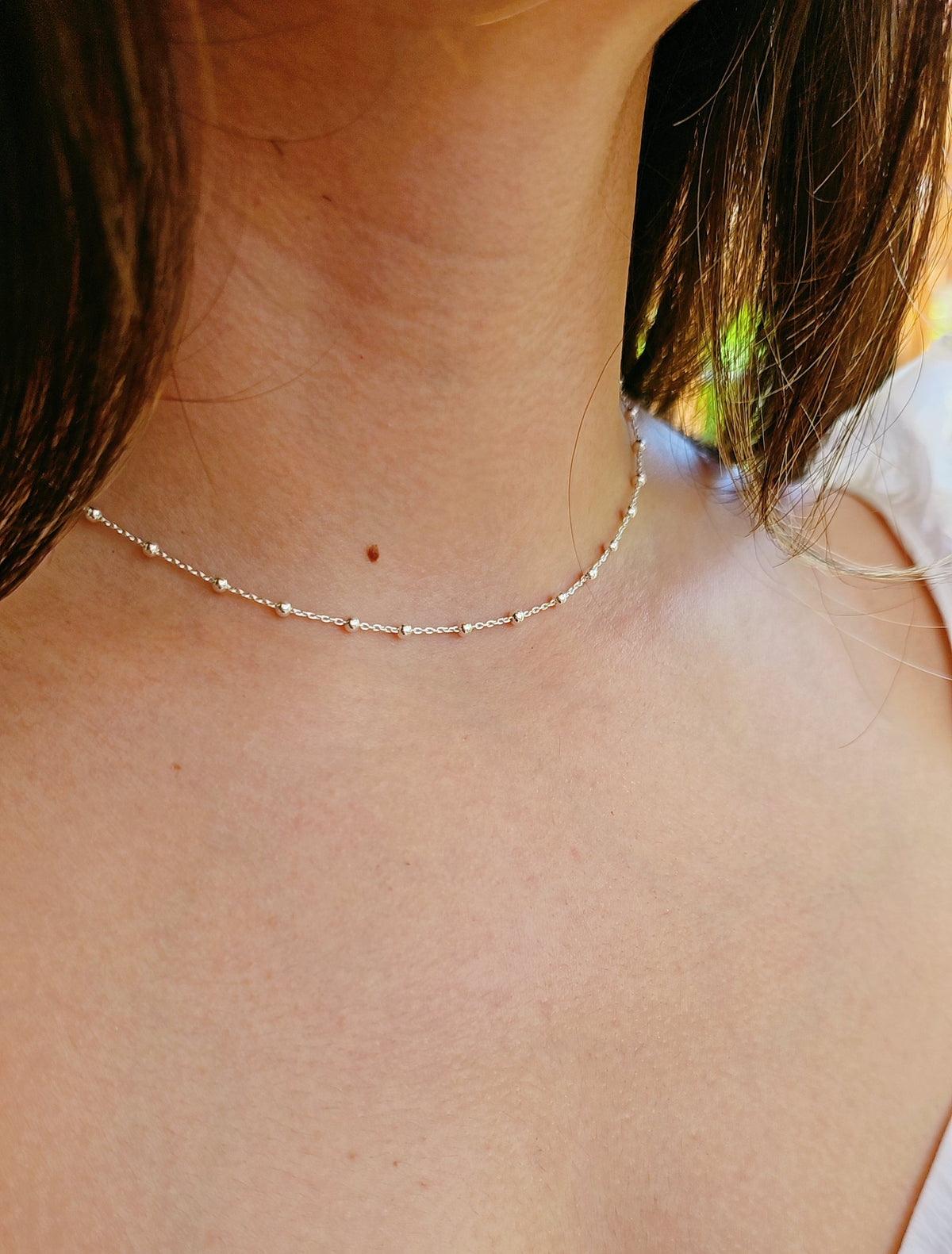 Sterling Silver 925 Choker Chain Necklace - view 3