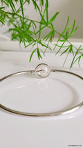 Sterling Silver Floating Pearl Bangle Bracelet - view 6
