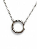 Sterling Silver Halo Pendant Necklace - view 3