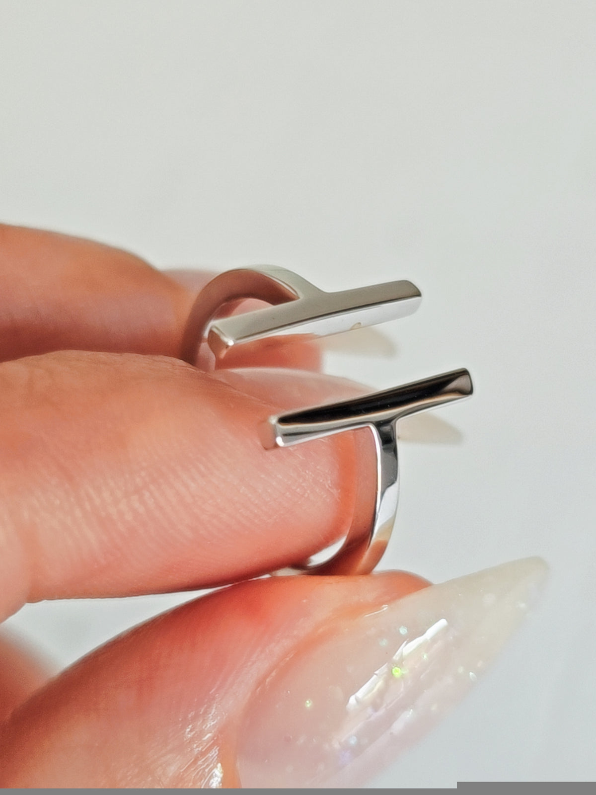Sterling Silver Double T Bar Ring - view 8
