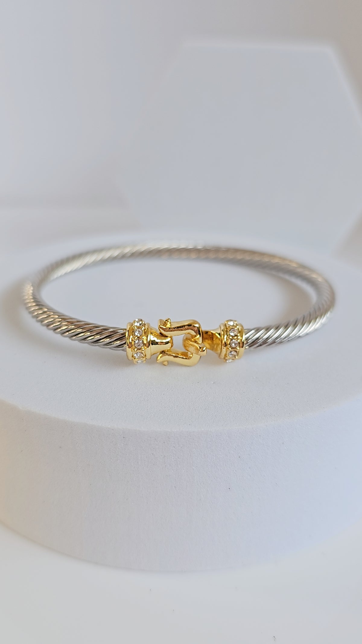 Silver Cable Bangle Bracelet - view 3