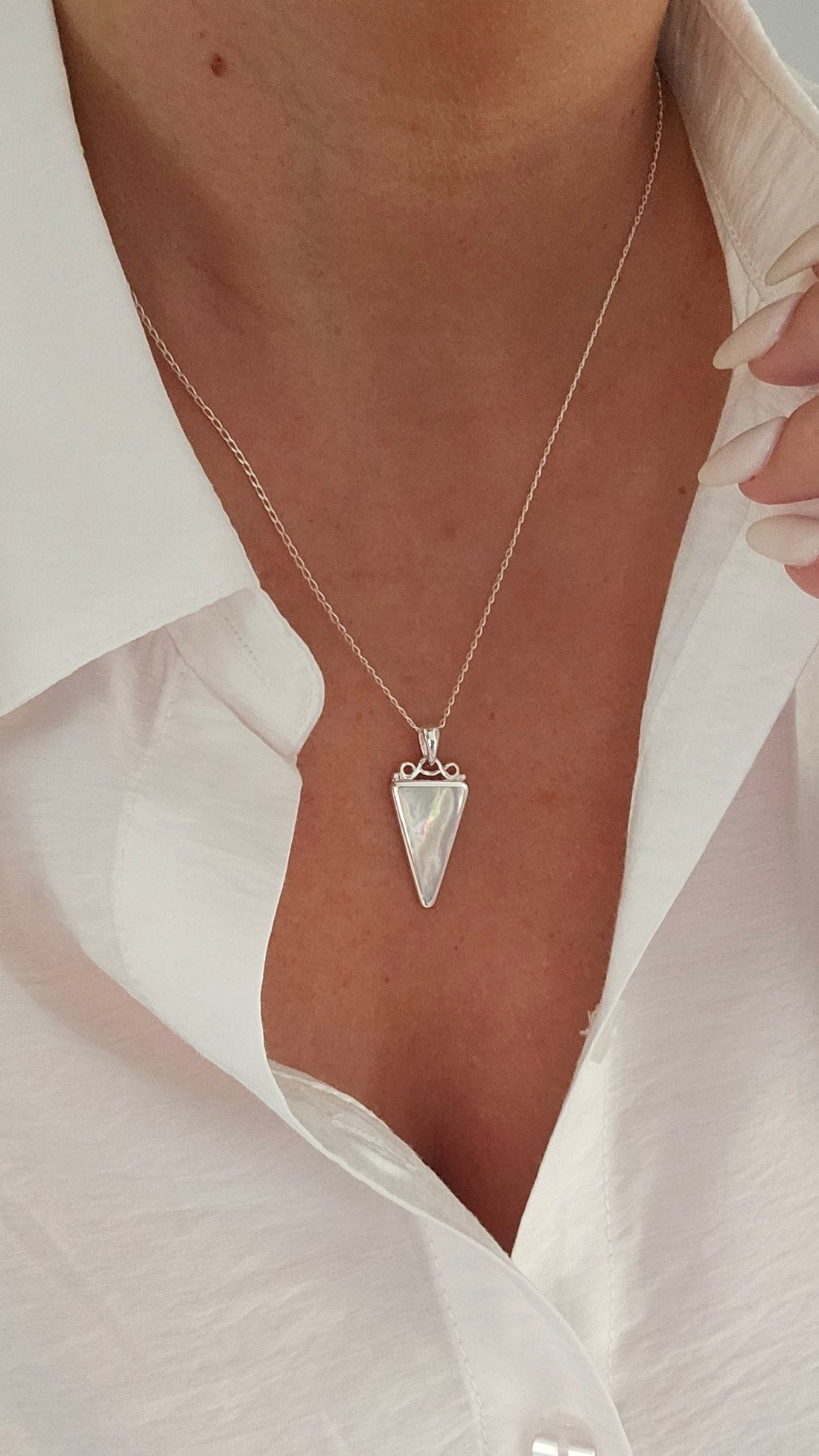 Triangle Mother of Pearl Necklace