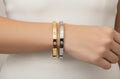Gold and Silver Cz Bangle Bracelet - view 4