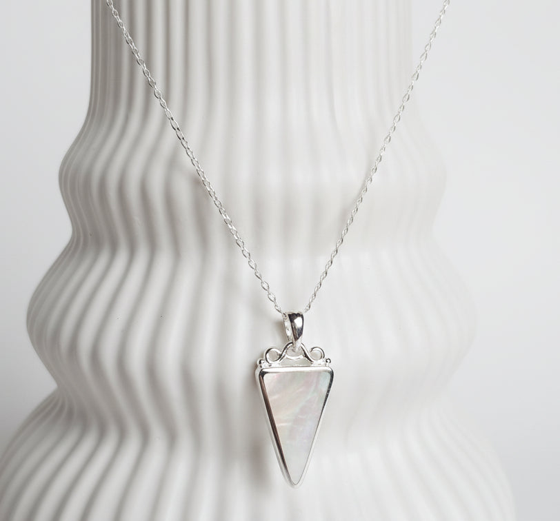 Triangle Mother of Pearl Necklace - view 3