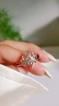 Sterling Silver Lotus Mandala Ring - view 5