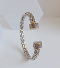 Braided Silver Cable Bangle Bracelet - view 2
