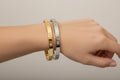Gold and Silver Cz Bangle Bracelet - view 2