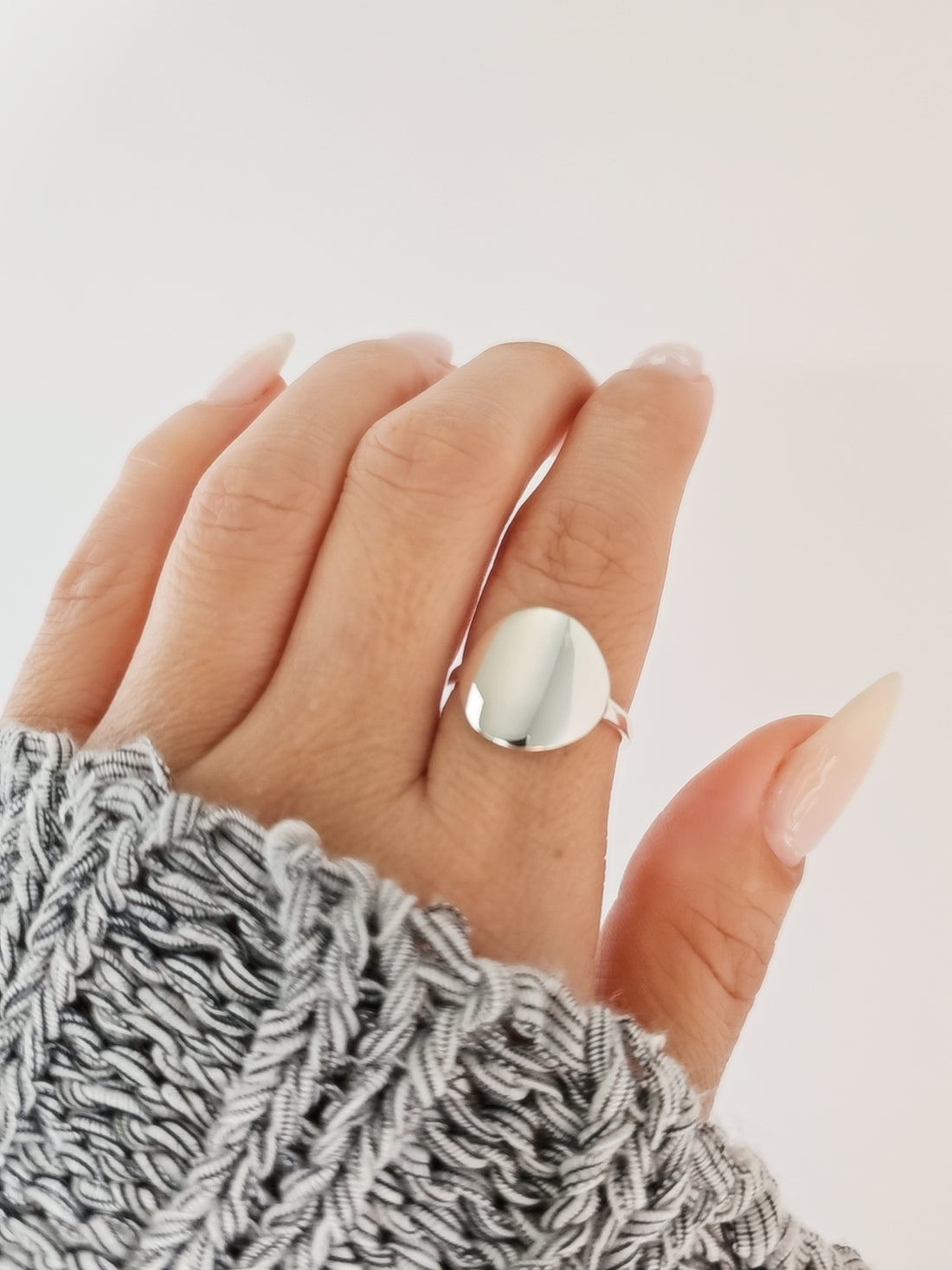 Sterling Silver Disc Ring