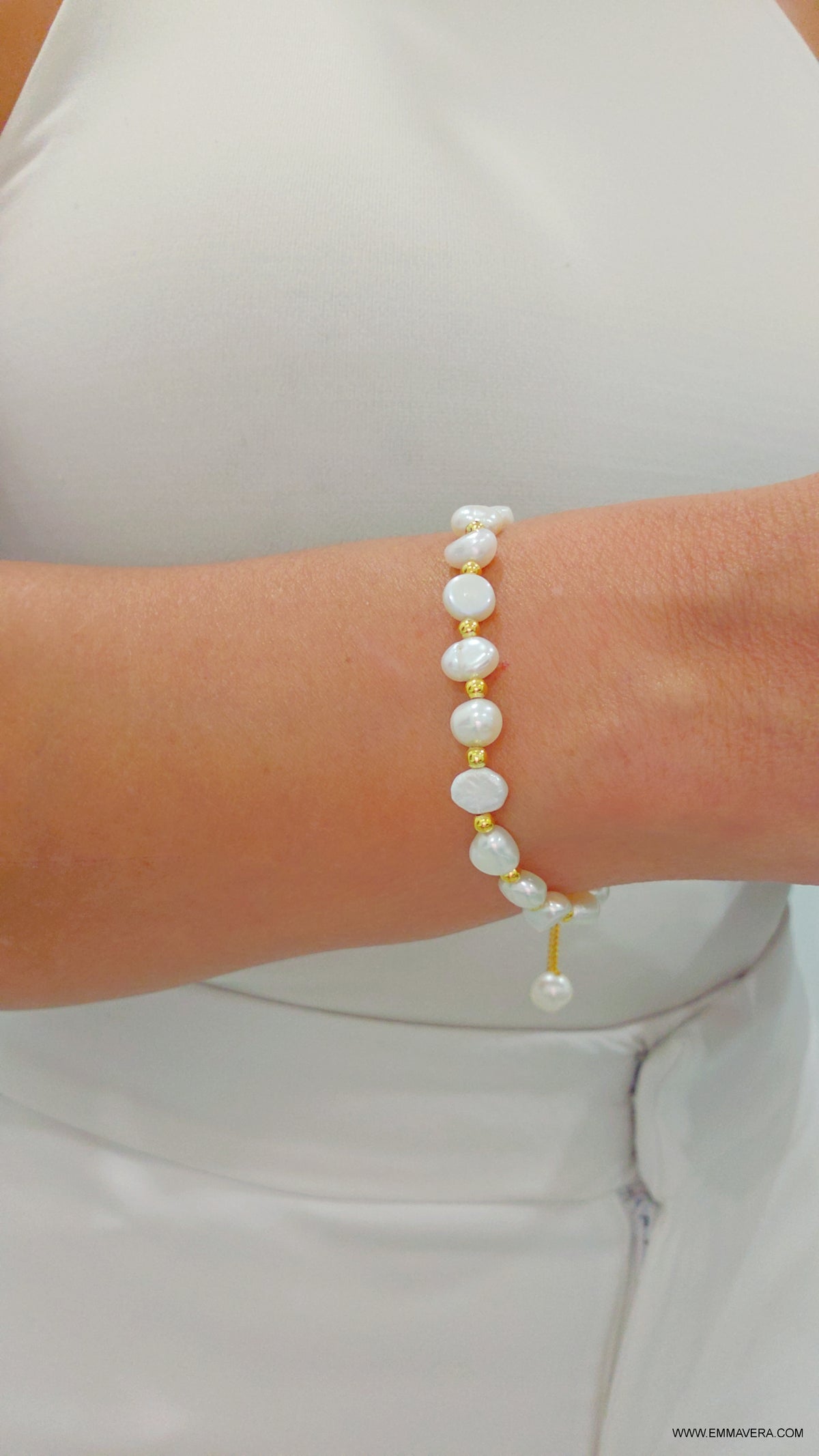 Genuine Fresh Water Pearl Slider Bracelet - view 7