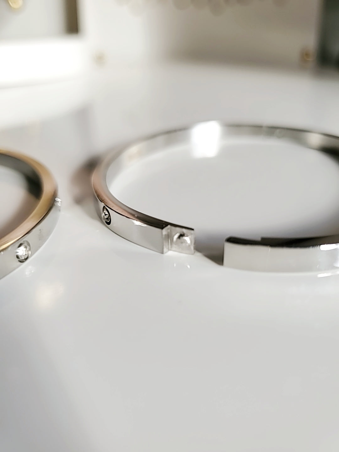 Statement Silver Bangle Bracelet - view 4