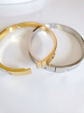 Gold and Silver Cz Bangle Bracelet - view 9