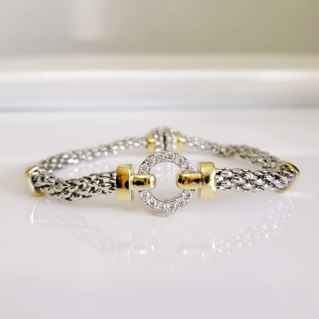 Statement Halo Two Tone O Bracelet - view 4