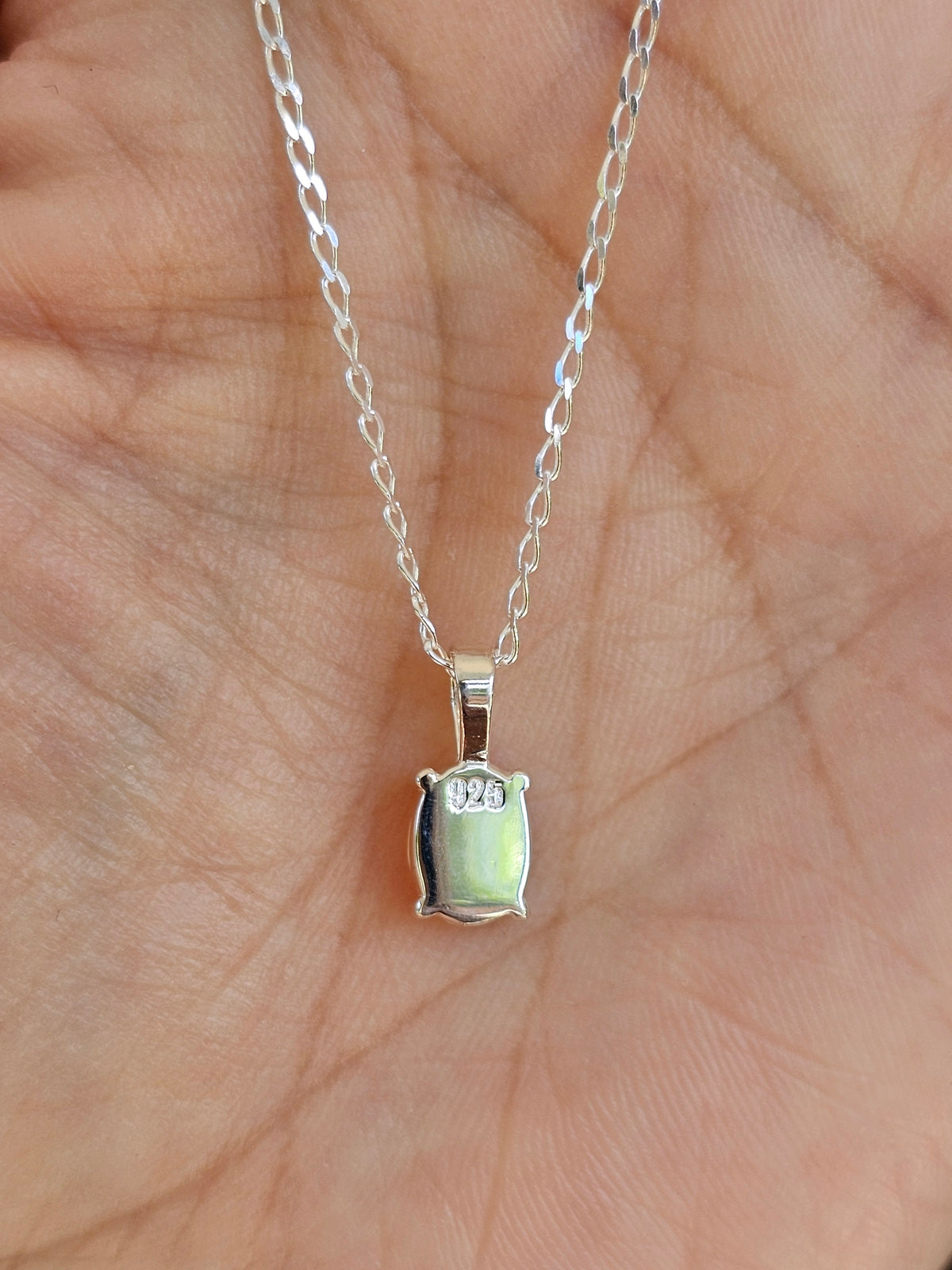Gold or Sterling Silver Mother of Pearl Pendant Necklace & Chain - view 9