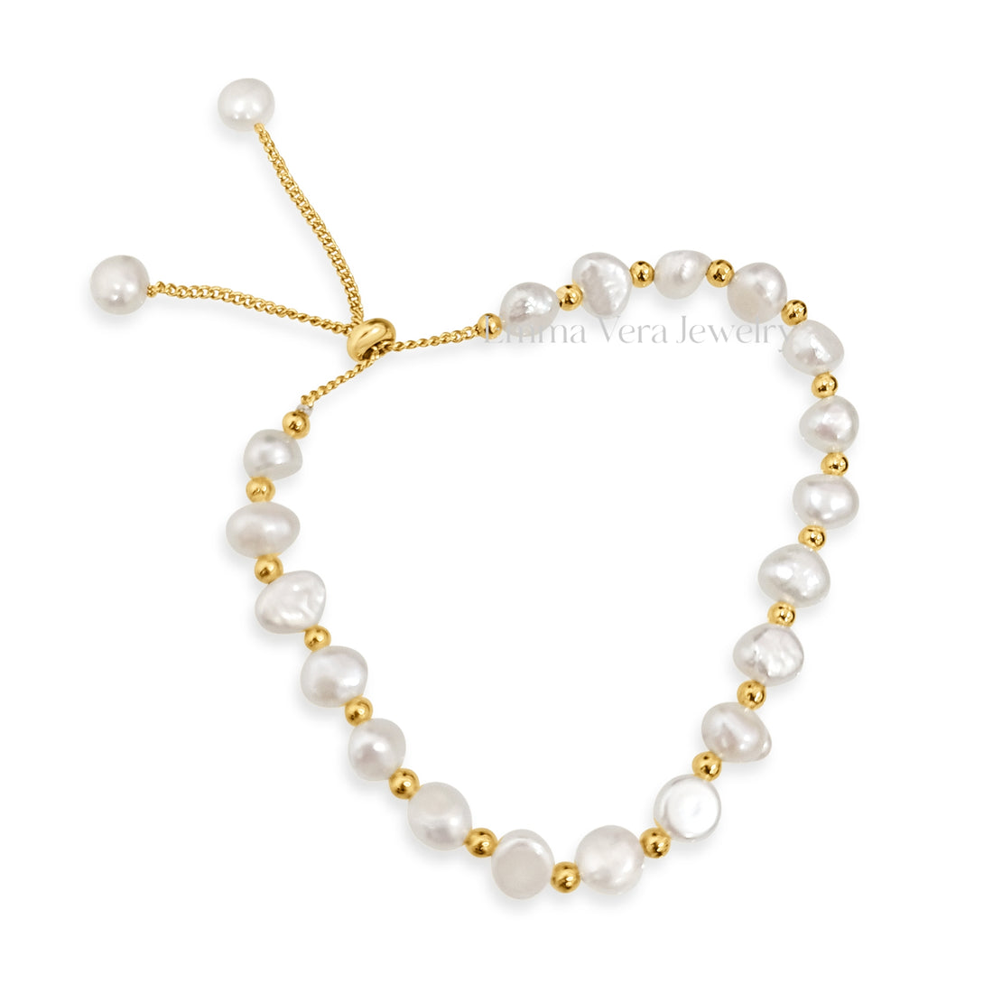 Genuine Fresh Water Pearl Slider Bracelet