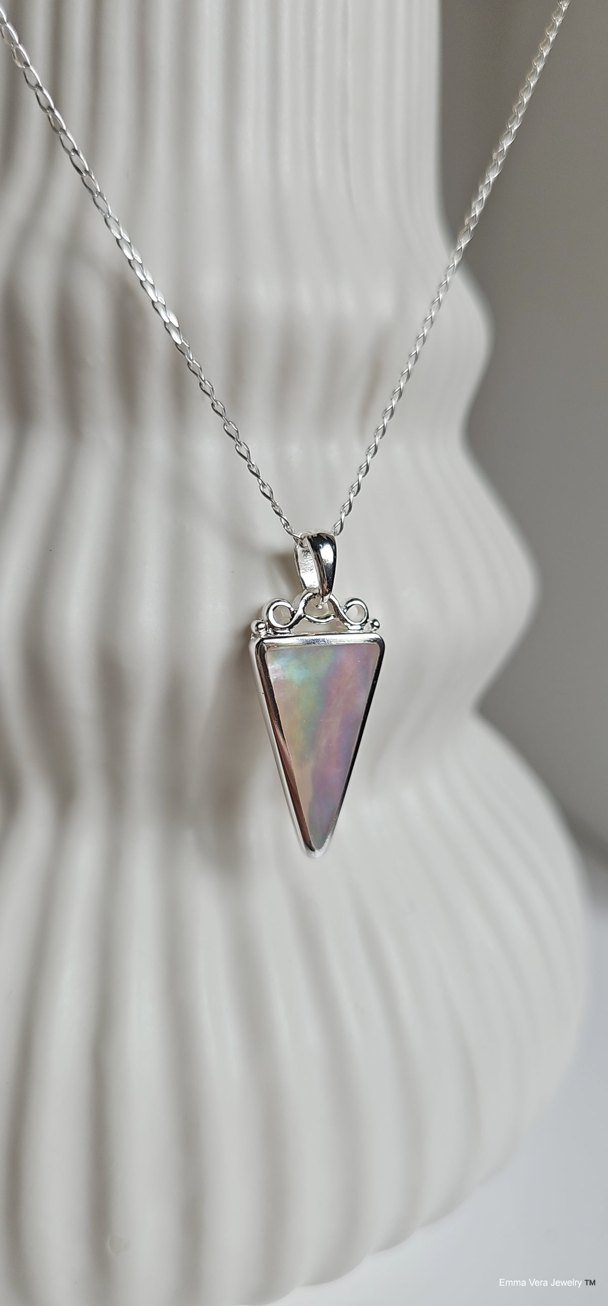 Triangle Mother of Pearl Necklace - view 6
