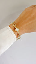 Gold Mother of Pearl Gold Bangle - view 7