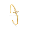 Starburst Gold Plated Bangle Charm