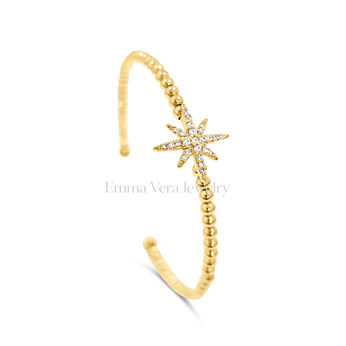 Starburst Gold Plated Bangle Charm