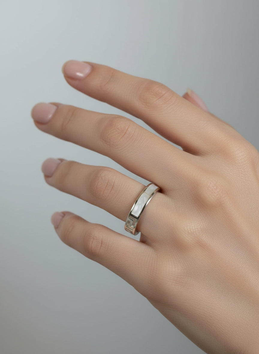 Sterling Silver Mother of Pearl Ring - view 2