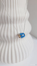 Sterling Silver Opal Bead Pendant Necklace - view 4