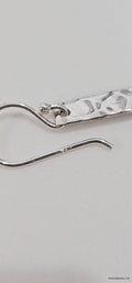 Sterling Silver 925 Lite Hammered Drop Bar Earrings - view 4