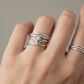 Sterling Silver Larimar Chevron Ring - view 2