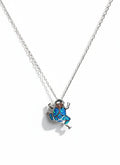 Sterling Silver Blue Opal Frog Pendant Necklace