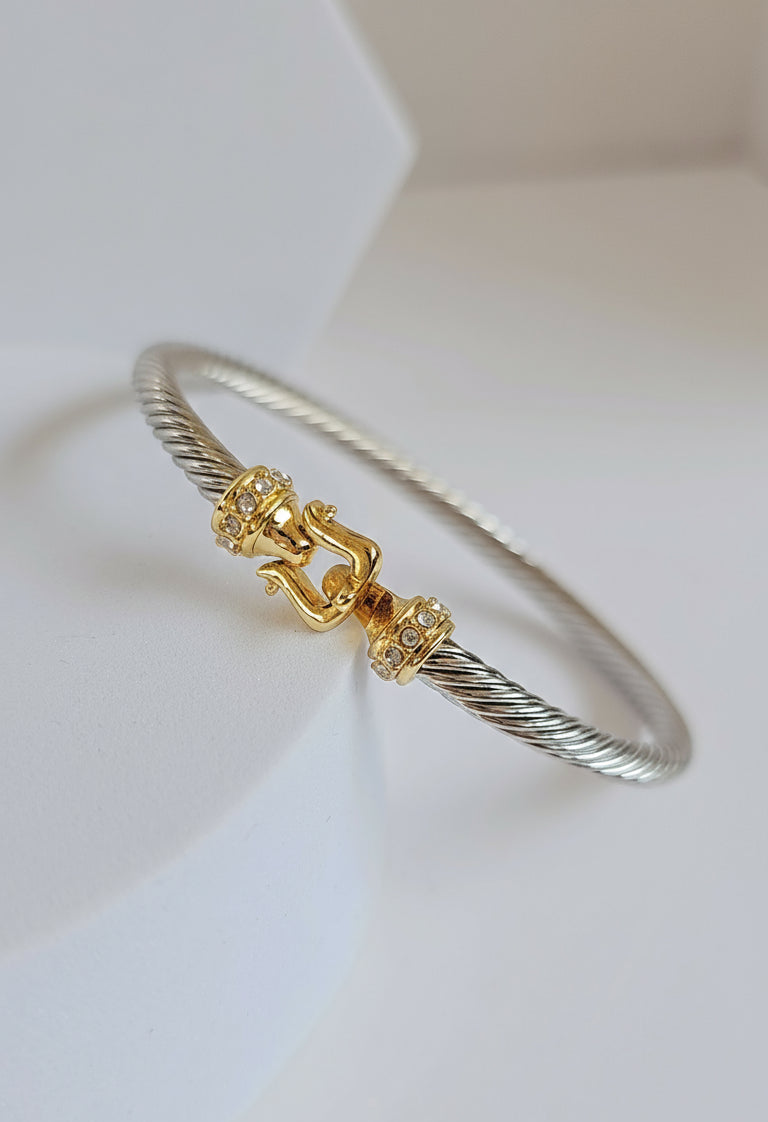 Silver Cable Bangle Bracelet - view 8