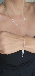 Sterling Silver 925 Flat Marina Bracelet, Anklet, Necklace Chain - view 5