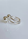 Sterling Silver Multi Row Sphere Ring - view 3