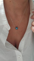 Sterling Silver Opal Bead Pendant Necklace - view 3