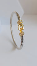 Silver Cable Bangle Bracelet - view 7