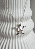 Sterling Silver Mother of Pearl Sea Turtle Pendant Necklace - view 10